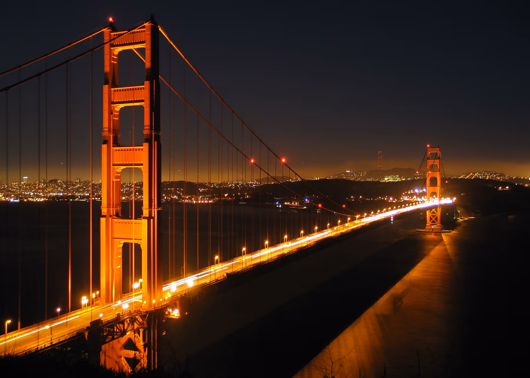 golden gate bridge at night